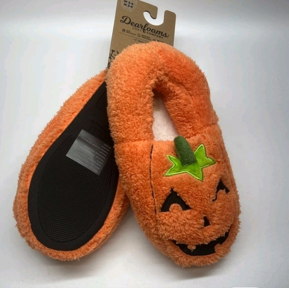 New DearfoamJack O Lantern  Face Plush Slippers Unisex W11-12 M9-10 Oran… - Picture 14 of 16